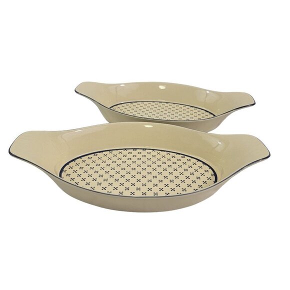 Potpourri Press Japan Oval Stoneware Serving Baking Casserole Dish – Set of 2 - Picture 2 of 16